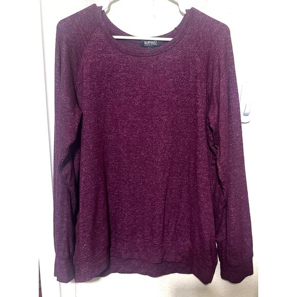 Buffalo David Bitton Womens L Pullover Sweatshirt Super Soft Burgundy casual - Picture 1 of 6